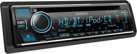 KENWOOD KDC-BT782HD Enkel DIN Bluetooth CD-motorstereo-ontvanger met Amazon Alexa-stembeheer | LCD-teksvertoning | USB- en Aux-invoer