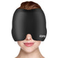 Migraine Relief Cap Ice Head Wrap with Hot or Cold Therapy - Ice Face Mask (Black)