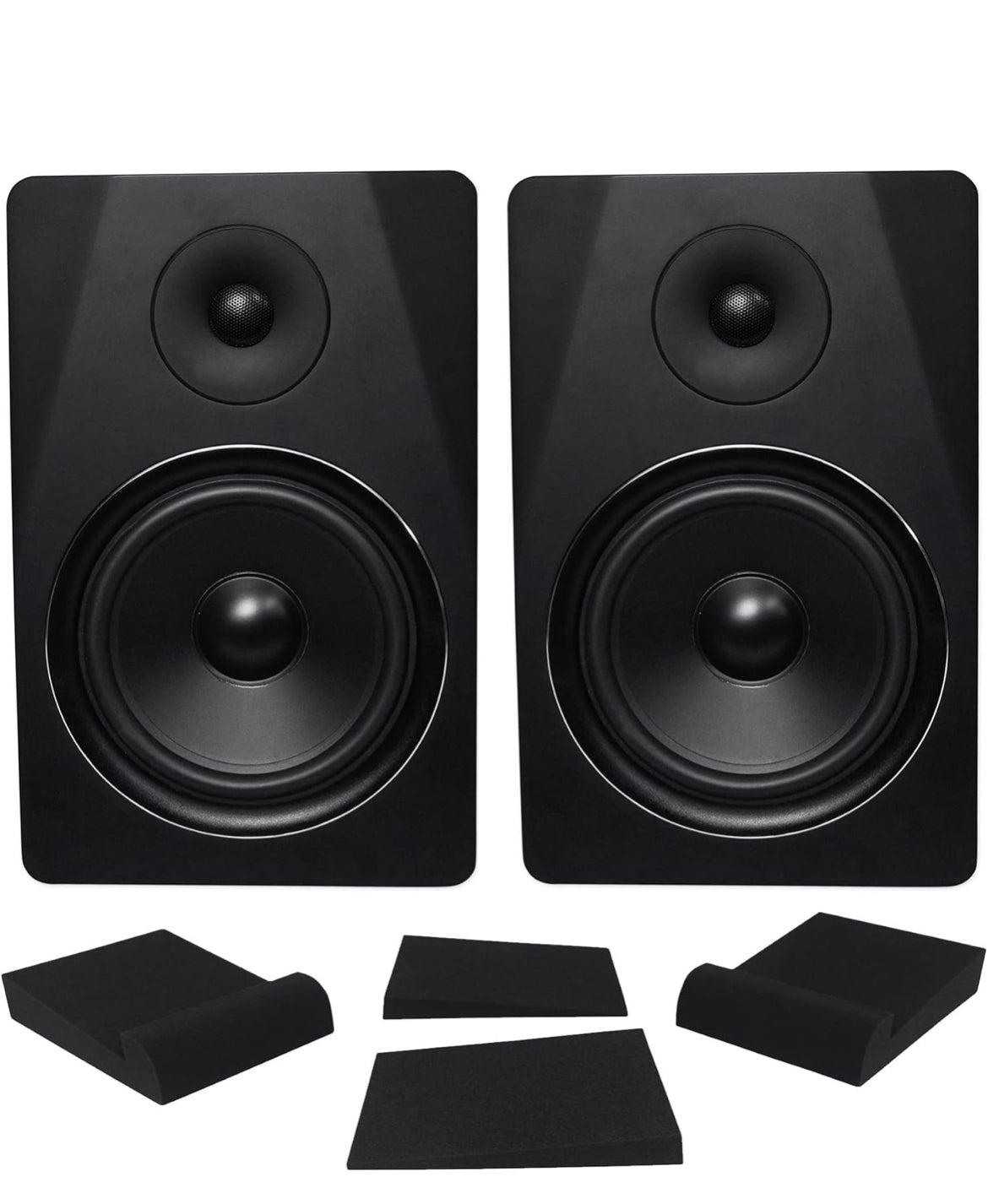 Rockville 2 DPM5B Dual Powered 5.25" 300w Active Recording Studio Monitors+Pads