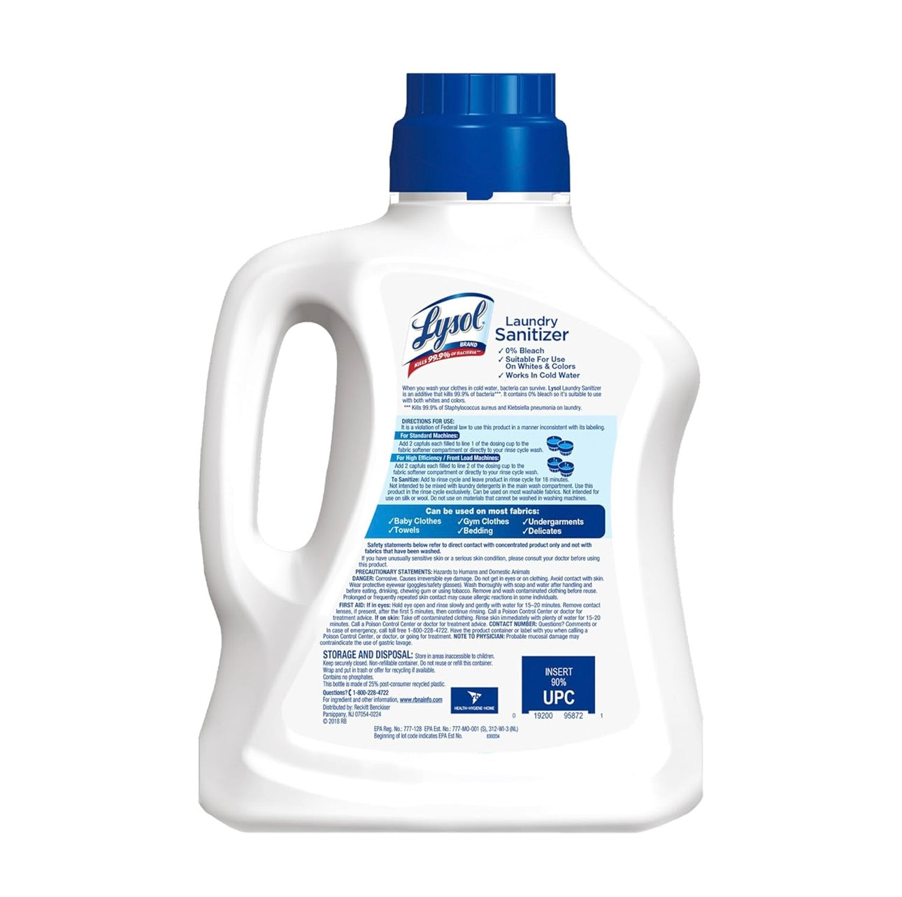 Lysol Ontsmettende Wasgoedontsmetter & Geurversterker, Wasgoedwasmiddelbymiddel, Kleurveilige Bleikmiddelalternatief, Wasgoedreukverwyderaar, Dood Bakterieë & Virusse, Crisp Linen Geur, 90 Fl Oz