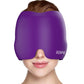 Migraine Relief Cap Ice Head Wrap with Hot or Cold Therapy - Ice Face Mask (Purple)