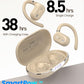 OpenWear Open Ear Headphones, Adjustable Ear Hooks, Ultra Comfort, Bass Bluetooth Headphones 5.4 with Smart Digital Display (Khaki)
