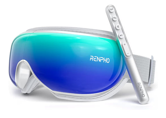 New Eyeris 1 Eye Massager w/ Remote Sleep Mask with Heat Compression, Headache Massager for Strain Migraine Relief Stye Eye