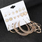 NEW 9 SETS FASHION JEWELRY STUD EARRINGS For WOMAN - GOLD PLATED