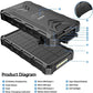 UNIVERSAL Solar Fast Charger 38800mAh, Wireless Charger - Black