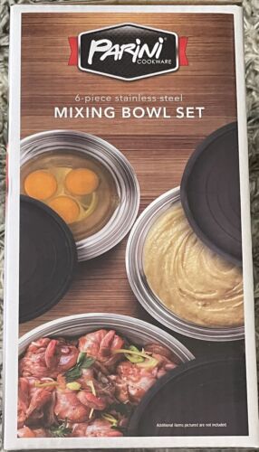 6-piece stainless steel Mixing Bowl Set Non-Slip Silicone Bottom & Tight Lids