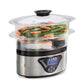 Hamilton Beach Digital Food Steamer w/  Stackable Two-Tier Bowls 5.5 Qtz | New