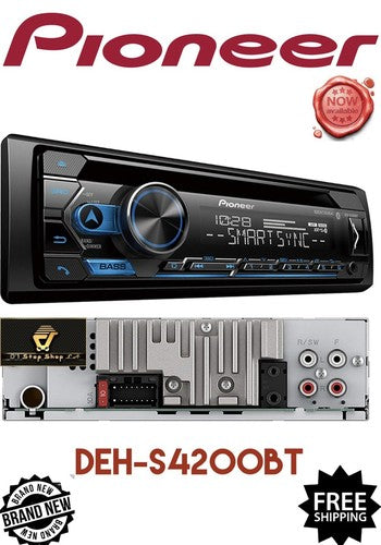 Pioneer DEH-S4220BT DUBBELE Bluetooth-verbinding CD-speler Stereo AM/FM Radio USB.