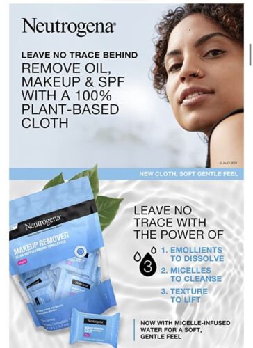 New Neutrogena Makeup Remover Facial Cleansing Towelette Singles - 20 Counts