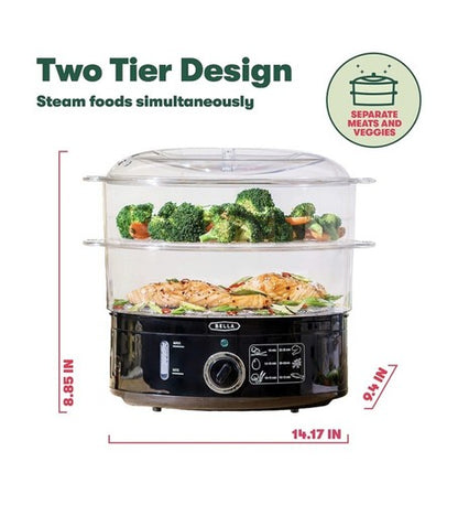NUUT Tweevlak-kosstoompot, Gesond, Vinnige Gelyktydige Gaarmaak, Stapelbaar 7.4 QT