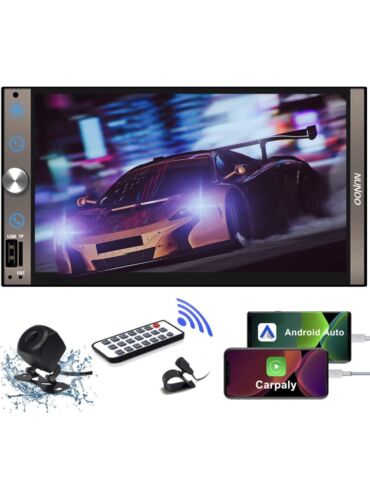 DOUBLE DIN BT Stereo 7” Touchscreen Apple CarPlay Android Auto Voice Control