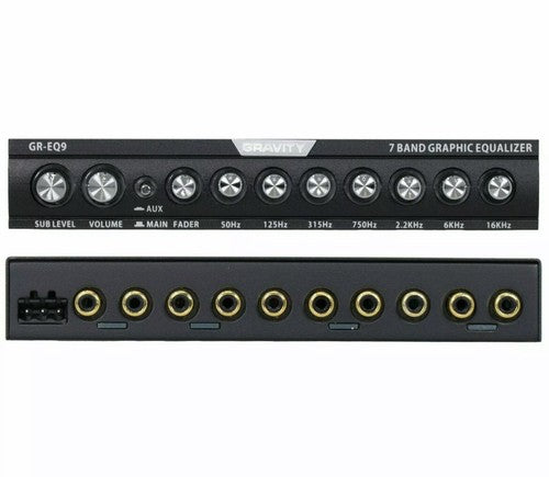Gravity EQ9 1/2 Din 7 Band Car Audio Equalizer EQ w/ Front, Rear + Sub Output
