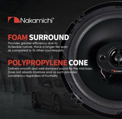 NAKAMICHI NSE1617 6" 400W Max 4-Way High Density Surround Coaxial Car Speakers