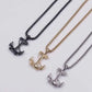 NEW - STAINLESS STEEL FASHION SEA ANCHOR NECKLACE FOR MEN & WOMEN  GOLD PLATED