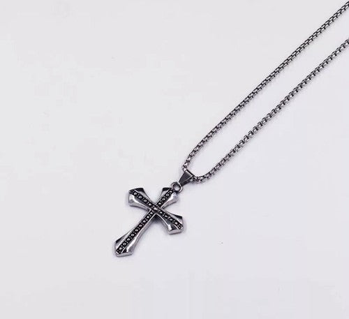 NEW FASHION JEWELRY CROSS NECKLACE UNISEX/MEN/WOMEN STAINLESS STEEL 50 CM
