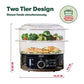 NEW Two Tier Food Steamer, Healthy, Fast Simultaneous Cooking, Stackable 7.4 QT