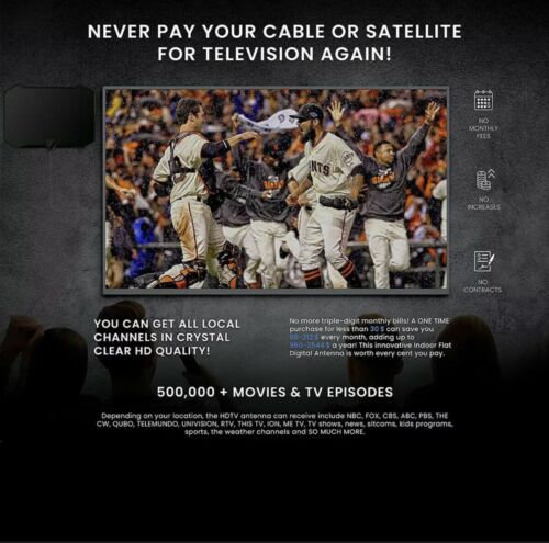 TV Antenna Digital HD Antena Indoor 5600 Miles Range HDTV 1080P 4K 13ft Cable!!!