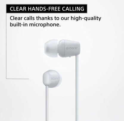 Sony WC100 Draadlose in-oor Bluetooth-koptelefoon met ingeboude mikrofoon - WIT
