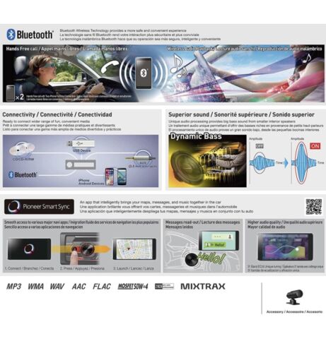PIONEER FH- S52BT 2DIN CD & Dual Bluetooth Digital Media Receiver with Spotify