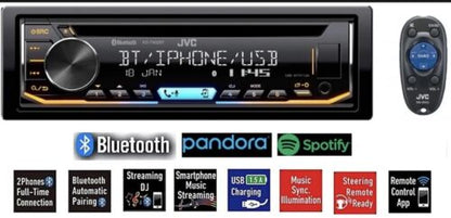 JVC Enkel-Din Ingeboude Bluetooth Dubbelfoon CD MP3 Android Musiekweergawe Radio