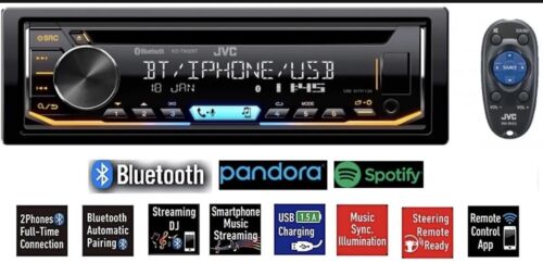 JVC Single-Din Built-in Bluetooth Dual Phone CD MP3 Android Music Playback Radio