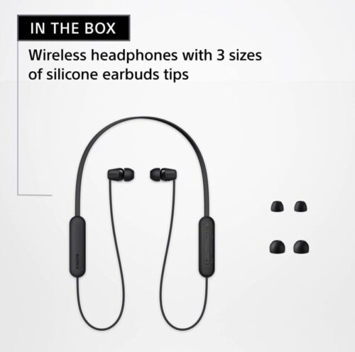 Sony WC100 Wireless in-Ear Bluetooth Headphones with Built-in Mic - WHITE