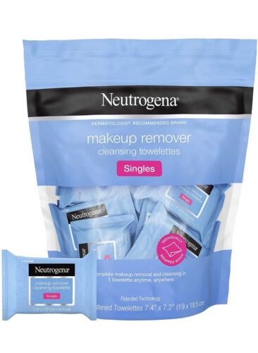 New Neutrogena Makeup Remover Facial Cleansing Towelette Singles - 20 Counts