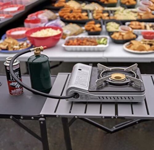 Grill Boss 90057 Dual Fuel Camp Portable Stove + 4 x 8 oz. Tins of Butane Fuel