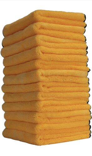 Car Professional Grade Ultra Premium Microfiber Towel | GOLD 16”X16” Pack Of 12