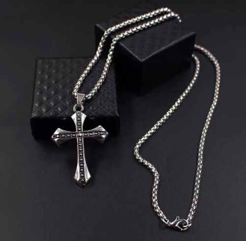 NEW FASHION JEWELRY CROSS NECKLACE UNISEX/MEN/WOMEN STAINLESS STEEL 50 CM