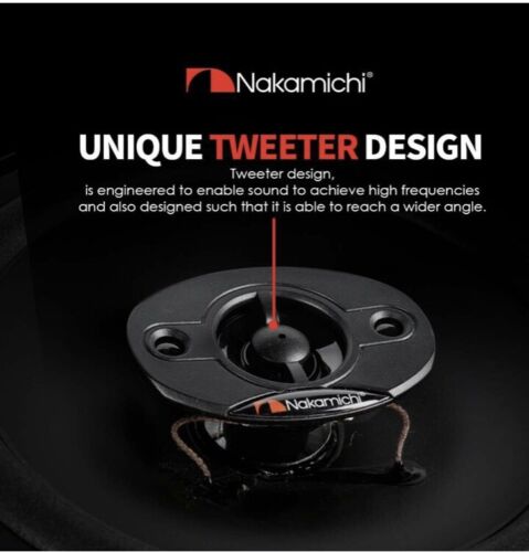 NAKAMICHI NSE1617 6" 400W Max 4-Way High Density Surround Coaxial Car Speakers