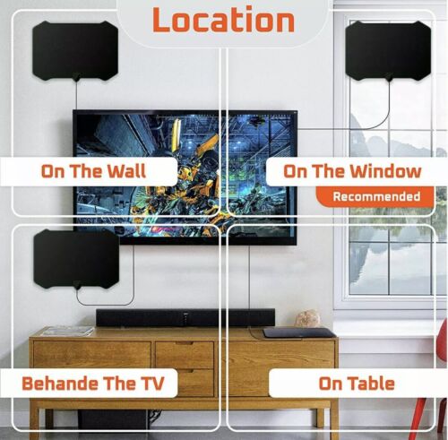 TV Antenna Digital HD Antena Indoor 5600 Miles Range HDTV 1080P 4K 13ft Cable!!!