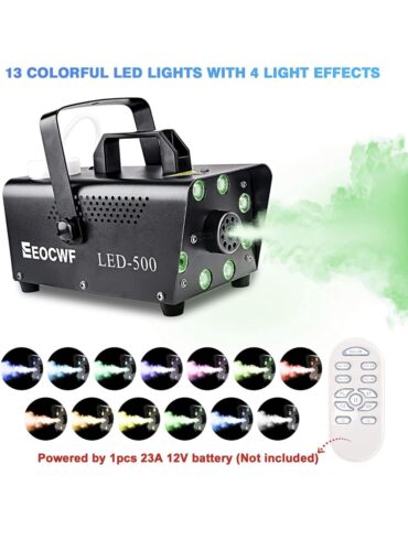 New Portable 500W Fog Machine Professional Smoke Machine W/ 8 LED Lights | 2PC