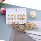 NEW 9 SETS FASHION JEWELRY STUD EARRINGS For WOMAN - GOLD PLATED
