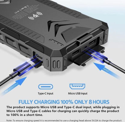 UNIVERSELE Sonnel Fast Charger 38800mAh, Koordlose Laaier - Swart