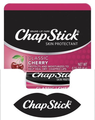 ChapStick Classic Cherry Lip Balm Tube  Flavored Lip Balm 0.15 Oz (Pack of 12)
