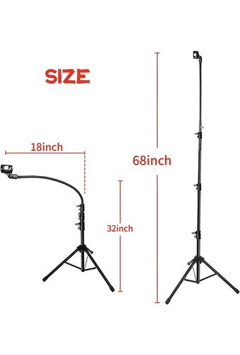 Microphone Stands Tripod 360°Gooseneck Mic Stand Boom Adjustable Height 32-68”