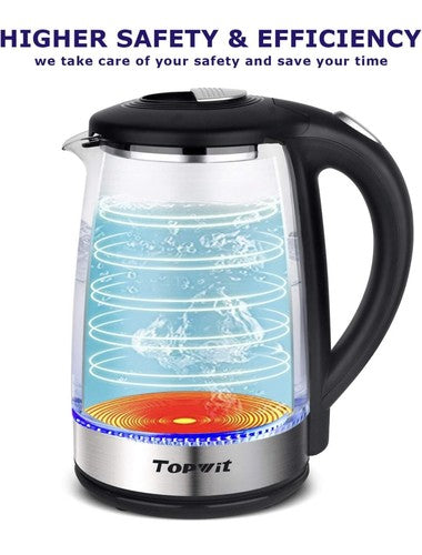 BPA-Free Stainless Steel Electric 2.0L Kettle Glass Hot Water Kettle