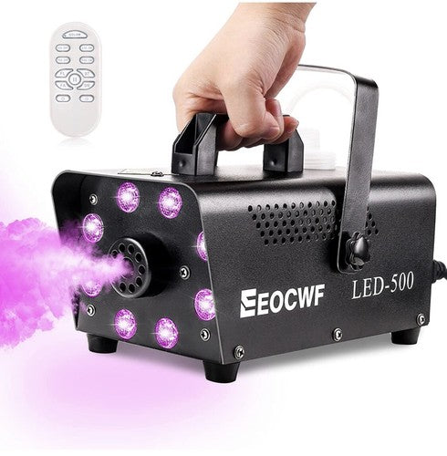 New Portable 500W Fog Machine Professional Smoke Machine W/ 8 LED Lights | 2PC