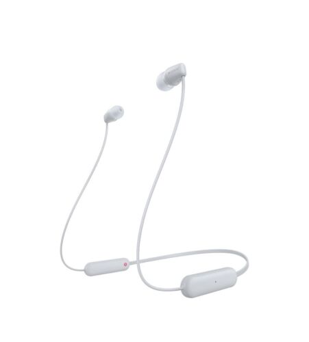 Sony WC100 Wireless in-Ear Bluetooth Headphones with Built-in Mic - WHITE