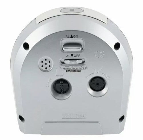 21103 Equity by La Crosse Night Vision Silent Sweep Analog Alarm Clock - Silver