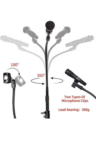 Microphone Stands Tripod 360°Gooseneck Mic Stand Boom Adjustable Height 32-68”