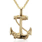 NEW - STAINLESS STEEL FASHION SEA ANCHOR NECKLACE FOR MEN & WOMEN  GOLD PLATED