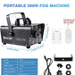 New Portable 500W Fog Machine Professional Smoke Machine W/ 8 LED Lights | 2PC