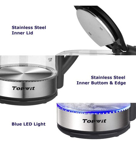 BPA-Free Stainless Steel Electric 2.0L Kettle Glass Hot Water Kettle