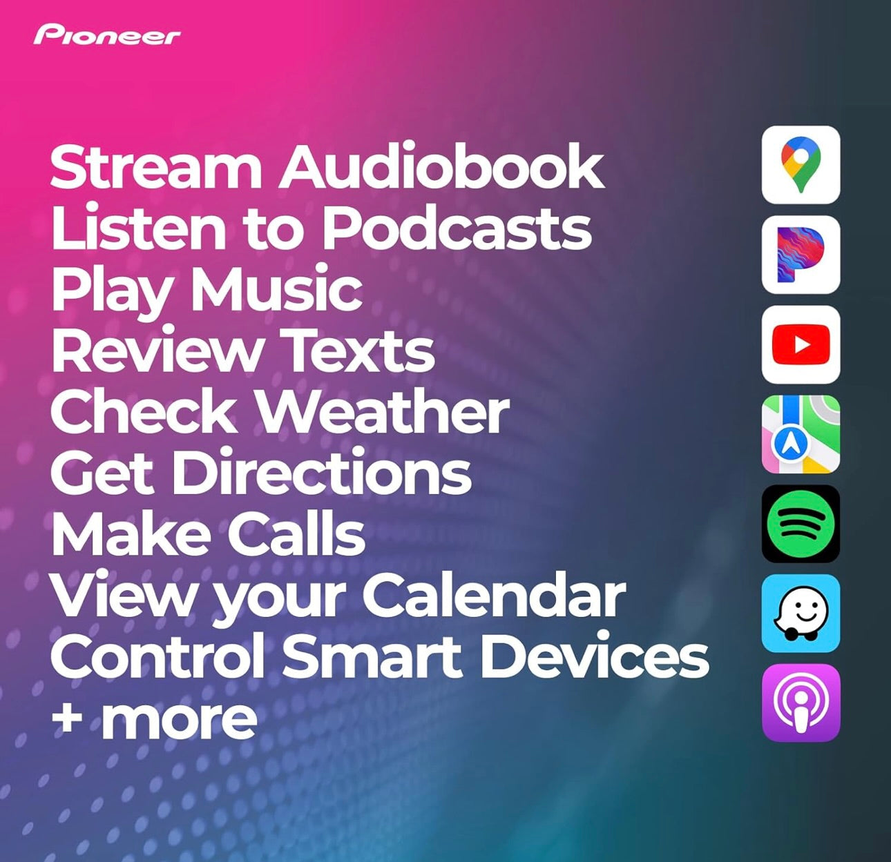 Pioneer DMH-1770NEX Dubbel-DIN Digitale Multimedia-ontvanger, Bedrade Apple CarPlay en Android Auto, 6.8”-Kapasitiewe Raakskerm