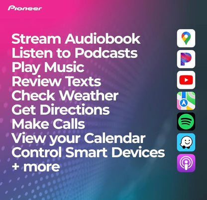 Pioneer DMH-1770NEX Dubbel-DIN Digitale Multimedia-ontvanger, Bedrade Apple CarPlay en Android Auto, 6.8”-Kapasitiewe Raakskerm