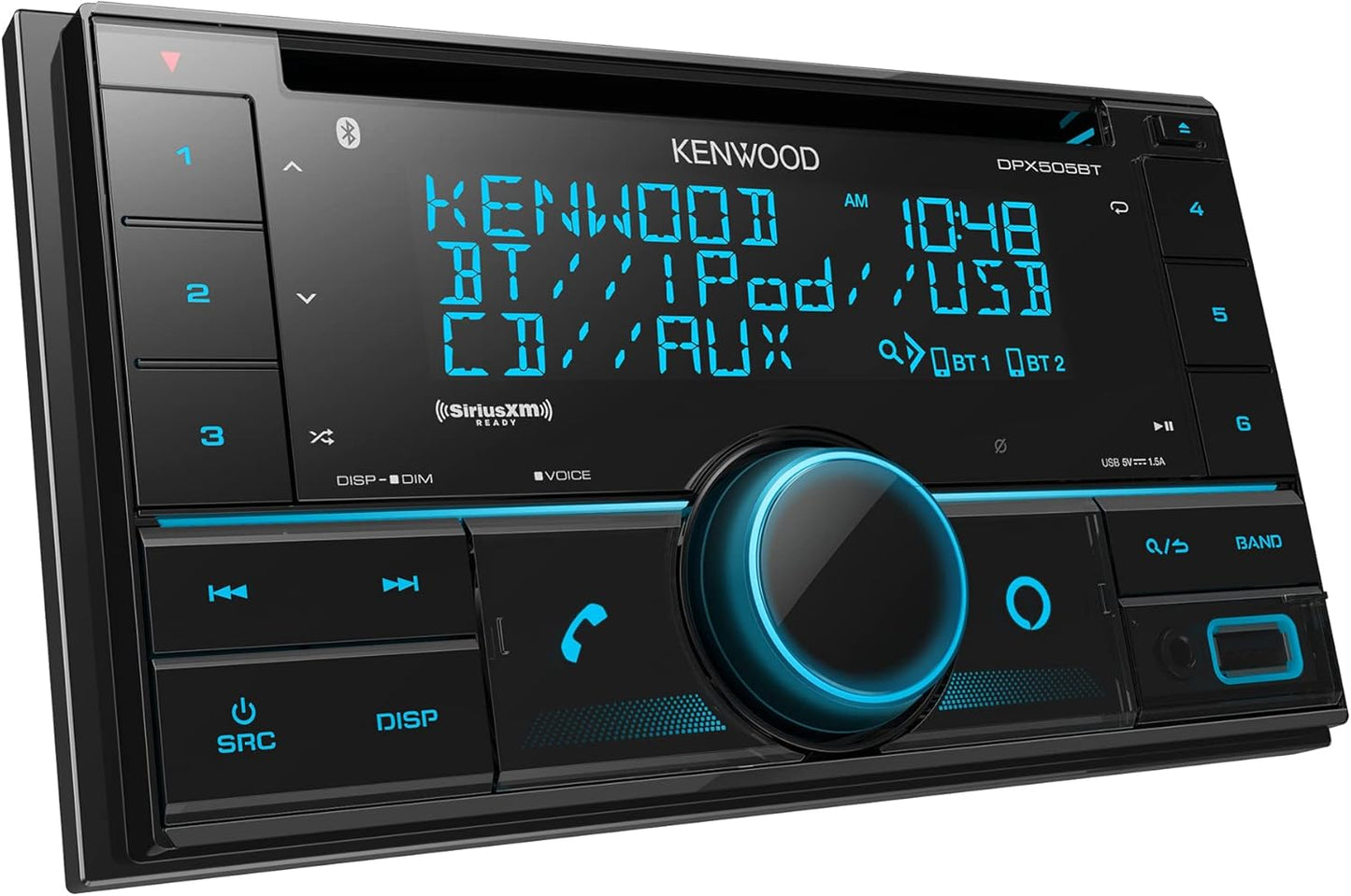 KENWOOD Dubbel DIN in-dash CD-motorstereo. AM/FM met BT, Alexa-stembeheer