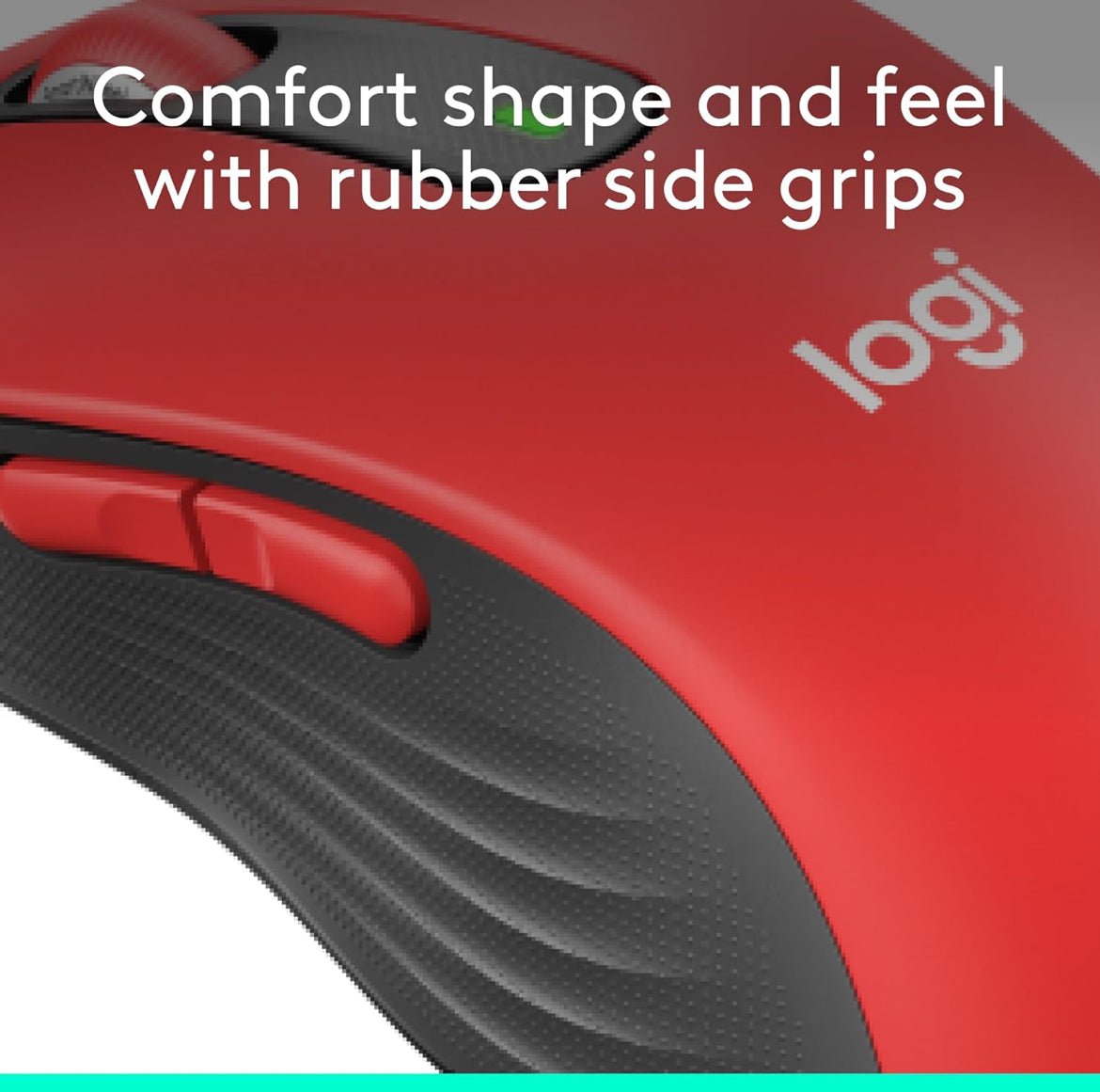 Logitech Wireless Muis Signature M650 L Volgrootte - Groot Hande, Stil Klieks, Aanpasbare Knoppies, Bluetooth, rekenaar/Mac/Chromebook - Klassieke Rooi, Regshandig, Groot