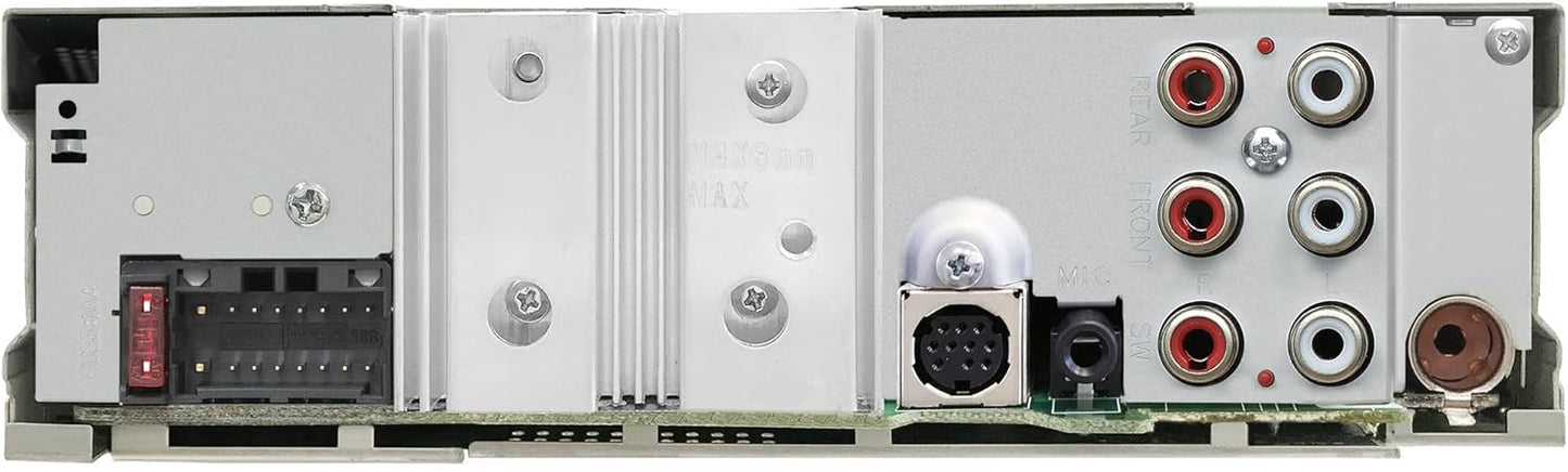 KENWOOD KDC-BT382U CD-motorradiostel met Bluetooth, AM/FM-radio, veranderlike kleurvertoning, hoëkrag-USB aan die voorkant, ingeboude Alexa en gereed vir SiriusXM